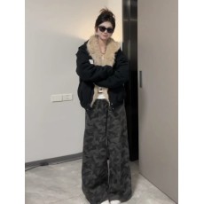 批发大码S-4XL 纯棉工装  迷彩工装裤女休闲宽松阔腿裤