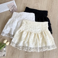 批发原版面料原版做法~<b class='q'>蕾丝</b>边半身裙女夏季法式甜美百搭短裙A字裙