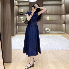 批发十三行品质 天丝牛仔<b class='q'>连衣裙</b>女2026夏新款收腰显瘦气质<b class='q'>长裙</b>子