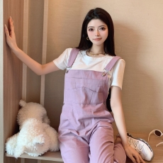 批发多巴胺学生新款班服团队服经典版型宽松工装<b class='q'>背带裤</b>套装女休闲裤