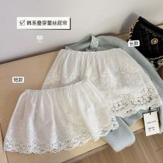 批发原版面料叠穿屁帘防走光中短款打底裙蕾丝小屁帘松紧腰头