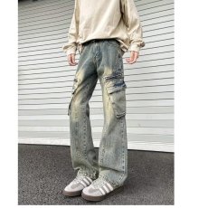 批发港风潮牛仔裤<b class='q'>嘻哈</b>ins潮高街潮流痞帅长裤