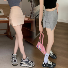 批发2026春夏短裙半身裙夏季新款腰带休闲短款开叉<b class='q'>裙裤</b>防走光设计<b class='q'>裙裤</b>