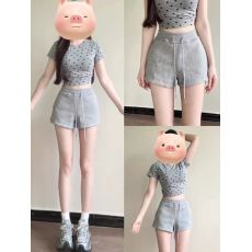 批发美式<b class='q'>短裤</b><b class='q'>女</b>运动小个子夏季2026新款爆款高腰a字健身家居睡裤灰色