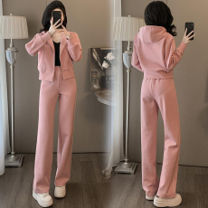 批发官图  高含棉<b class='q'>百搭</b><b class='q'>运动服</b>套装女2026秋季新款连帽外套直筒裤两件套