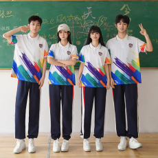 批发<b class='q'>实拍</b>#班服<b class='q'>运动</b>会polo短袖夏季毕业<b class='q'>运动</b>会套装学生初中t恤校服