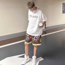 批发网红同款肌理提花短裤男士夏季潮牌宽松休闲大裤衩个性立体五分裤