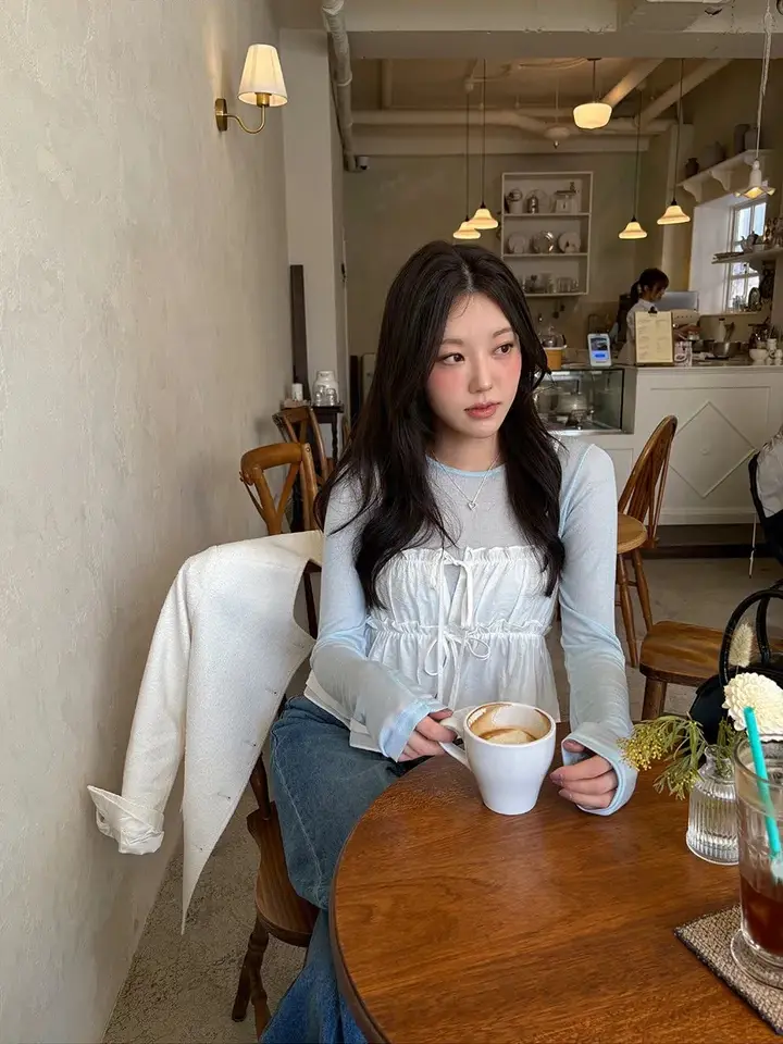 러플 리본 끈 민소매 탑 상세 이미지 11