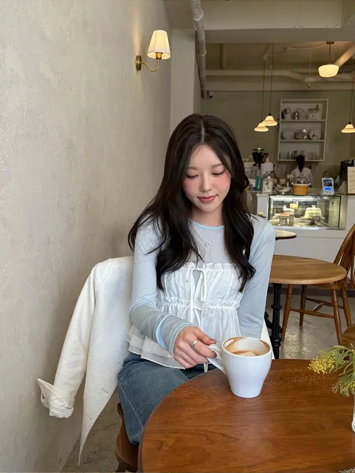 러플 리본 끈 민소매 탑 상세 이미지 12