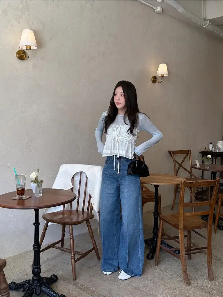 러플 리본 끈 민소매 탑 상세 이미지 15