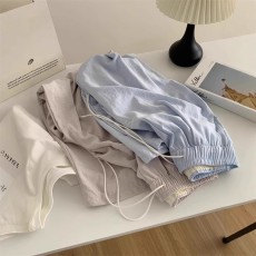 批发原版立体包腰 休闲云朵裤女宽松休闲春夏款高腰阔腿裤直筒裤