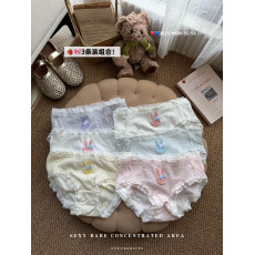 批发实拍实价性感少女<b class='q'>可爱</b>萌兔子全棉抗菌裆三角裤学生<b class='q'>内裤</b>女 3条装