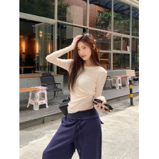 批发实拍实价 纯欲软糯内搭<b class='q'>长袖</b>打底衫上衣女阔腿卫裤垂感直筒运动裤