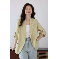 批发夏季薄款短袖百搭西装<b class='q'>外套</b>女2026新款通勤<b class='q'>休闲</b>上衣一粒扣西服