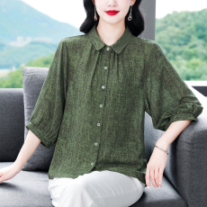 批发<b class='q'>时尚</b>精品2026春夏新款洋气<b class='q'>妈妈装</b>七分袖衬衫开衫遮肉气质减龄小衬