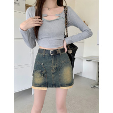 批发附内衬~<b class='q'>牛仔</b>半身裙女辣妹裤裙2026年新款<b class='q'>高腰</b>显瘦a字包臀短裙子