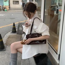 批发尺寸已更新 韩系简约气质经典款净色条纹宽松百搭通勤衬<b class='q'>衫</b> 配发圈