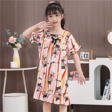 批发[黛琳芬]8-18码云朵棉短袖睡裙儿童睡衣夏天女宝小中大童家居服25