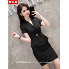 批发高端时尚职业套装女夏季新款短袖<b class='q'>工作服</b>气质女神范<b class='q'>美容师</b>前台工装