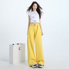 批发实拍 春款清新<b class='q'>糖果</b><b class='q'>色</b>高腰阔腿牛仔裤女百搭宽松直筒拖地休闲裤子