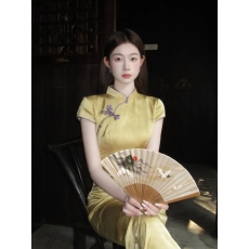 批发一尧新中式国风庐州月矜贵气质高级旗袍连衣裙<b class='q'>复古</b>显瘦