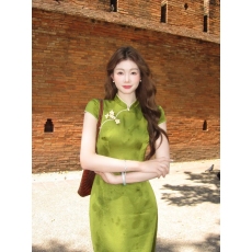 批发新中式国风庐州月贵气质高级旗袍连衣裙<b class='q'>复古</b>显瘦小众设计