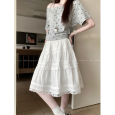 批发实拍 春<b class='q'>夏</b>芭蕾风蕾丝花边蛋糕半身裙女新款高腰a字小个子百搭中裙