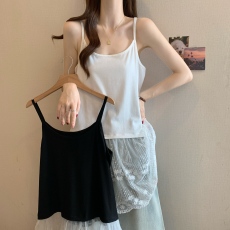 批发实拍实价~大码新款<b class='q'>蕾丝</b>拼接背心百搭遮肉显瘦<b class='q'>吊带</b>上衣