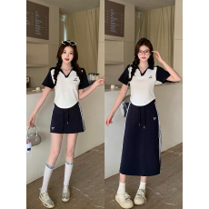 批发实拍2026夏装新款胖mm<b class='q'>大码</b>女休闲运动风短袖半身裙长短款套装