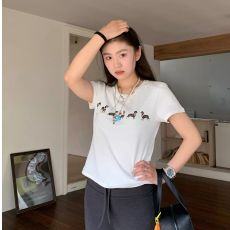 批发92人棉8氨纶260克字母印花正肩圆领短袖T恤女