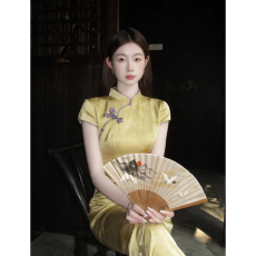 批发新中式国风庐州月矜贵气质高级<b class='q'>旗袍</b>连衣裙复古老钱显瘦2026夏