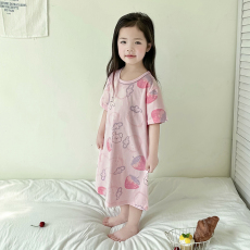 批发[黛琳芬]100-160码莱赛尔短袖睡裙儿童睡衣夏女童小中童家居服26