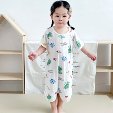 批发[黛琳芬]80-130码A类竹纤维短袖连体睡裤儿童睡衣小中童家居服26