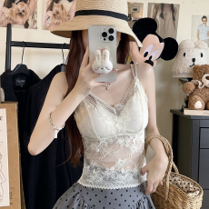 批发实拍<b class='q'>大码</b>蕾丝后背交叉美背免穿<b class='q'>文胸</b>轻奢打底吊带背心内搭打底衫女