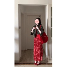 批发实价有货法式牛仔外套挂脖碎花连衣裙女春季度假风海边穿搭两件套