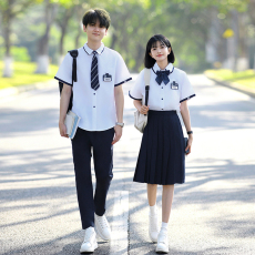 批发大量有货  实拍情侣装<b class='q'>衬衫</b>毕业服学生班服套装jk制服女69 男60
