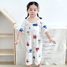 批发[黛琳芬]80-130码A类竹纤维短袖连体睡裤儿童睡衣小中童家居服26