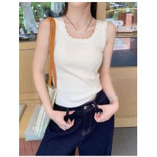批发花边吊带设计感小众外穿西装内搭针织打底背心女短款无袖背心上衣