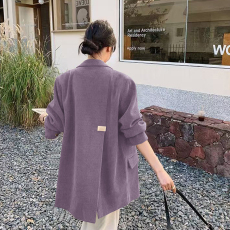 批发后背开叉灯芯绒<b class='q'>西装</b>外套<b class='q'>女</b>2026秋新款小个子气质名媛宽松休闲西服