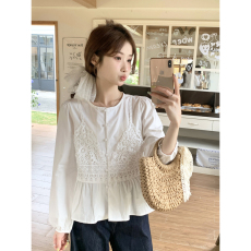 批发实价2026春款吊带蕾丝拼接假两件<b class='q'>衬衫女</b>装设计感气质长袖短款上衣