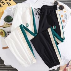 批发实拍冰丝运动裤女夏季薄款2025新款防蚊防晒休闲小个子速干裤九分