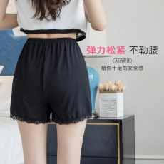 批发冰丝安全裤防走光蕾丝边夏季薄款可外穿不卷边<b class='q'>宽松</b>居家打底裤子女