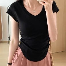 批发孕妇装夏季短袖上衣 时尚显瘦宽松遮肚子百搭款T恤