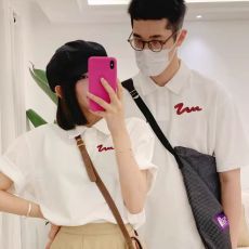 批发优质纯棉 刺绣 M-3XL 短袖polo衫夏情侣装男女上衣宽松纪念日领证