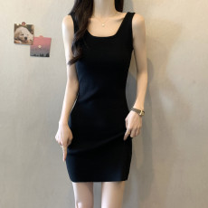 批发实拍 胖mm夏装<b class='q'>大码</b>女装吊带背心裙显瘦修身性感连衣裙中长款减龄