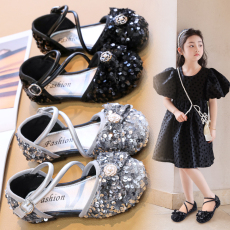 批发爆款亮片儿童凉鞋2025年四季<b class='q'>外贸</b>款时尚百搭亮晶晶女宝宝休闲鞋子