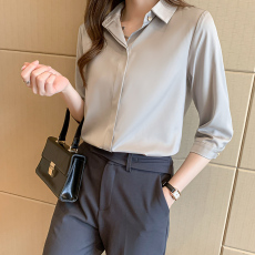 批发实拍2026真丝<b class='q'>衬衫</b>女OL气质小衫夏新款七分袖修身百搭职业<b class='q'>衬衫</b>
