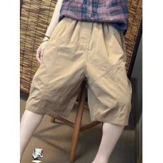 批发官方图2026夏季新款宽松<b class='q'>时尚</b>百搭简约休闲短裤全棉纯色女中裤