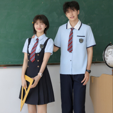 批发实拍情侣装夏季学生班服套jk套装裙 男套58  女70