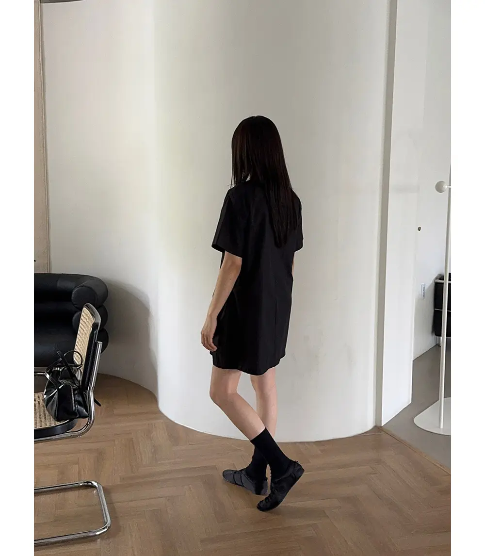 라운드넥 루즈핏 대포켓 원피스 상세 이미지 10